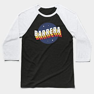 Barrera - Colorful Layered Retro Letters Baseball T-Shirt